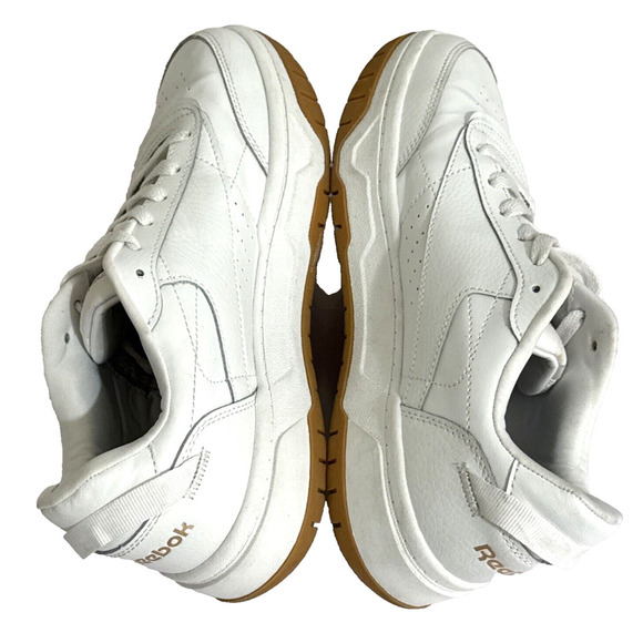 Women's Reebok Classics Chalk Casual Lace-Up Shoes AR30184W White/Rose/Gold - Picture 4 of 9